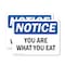 Signmission You Are What You Eat, 14 in W x Rectangle, Plastic OS-2PACK-NS-P-1014-L-19093 - alternate 1